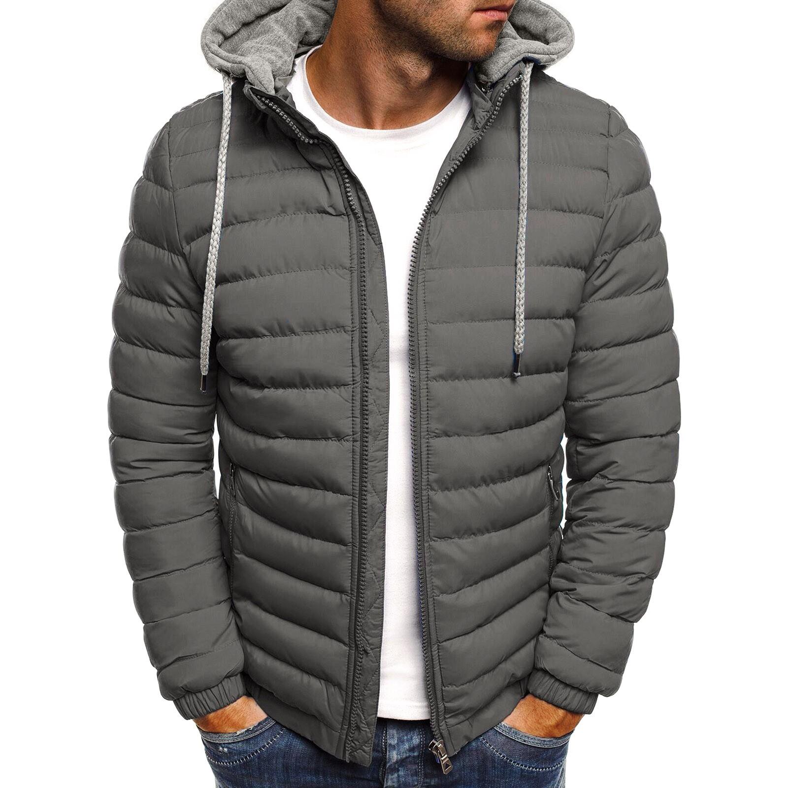 

Новая повседневная хлопковая куртка, мужская короткая теплая хлопковая куртка с капюшоном XL