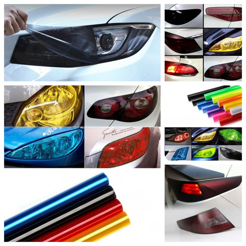 Film per Lampada Faro Auto in PVC Adesivo per Lampada Nebbia Pellicola per Modanatura Faro Posteriore Auto Autoadesiva Accessori Auto
