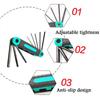 8 in 1 Folding Allen Wrench Set Metric Allen Key Set Tool Or Folding Tamper Proof Torx Key Set Portable Star Wrench Kit