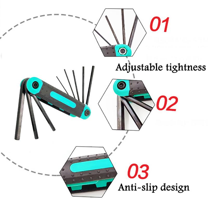 8 in 1 Folding Allen Wrench Set Metric Allen Key Set Tool Or Folding Tamper Proof Torx Key Set Portable Star Wrench Kit