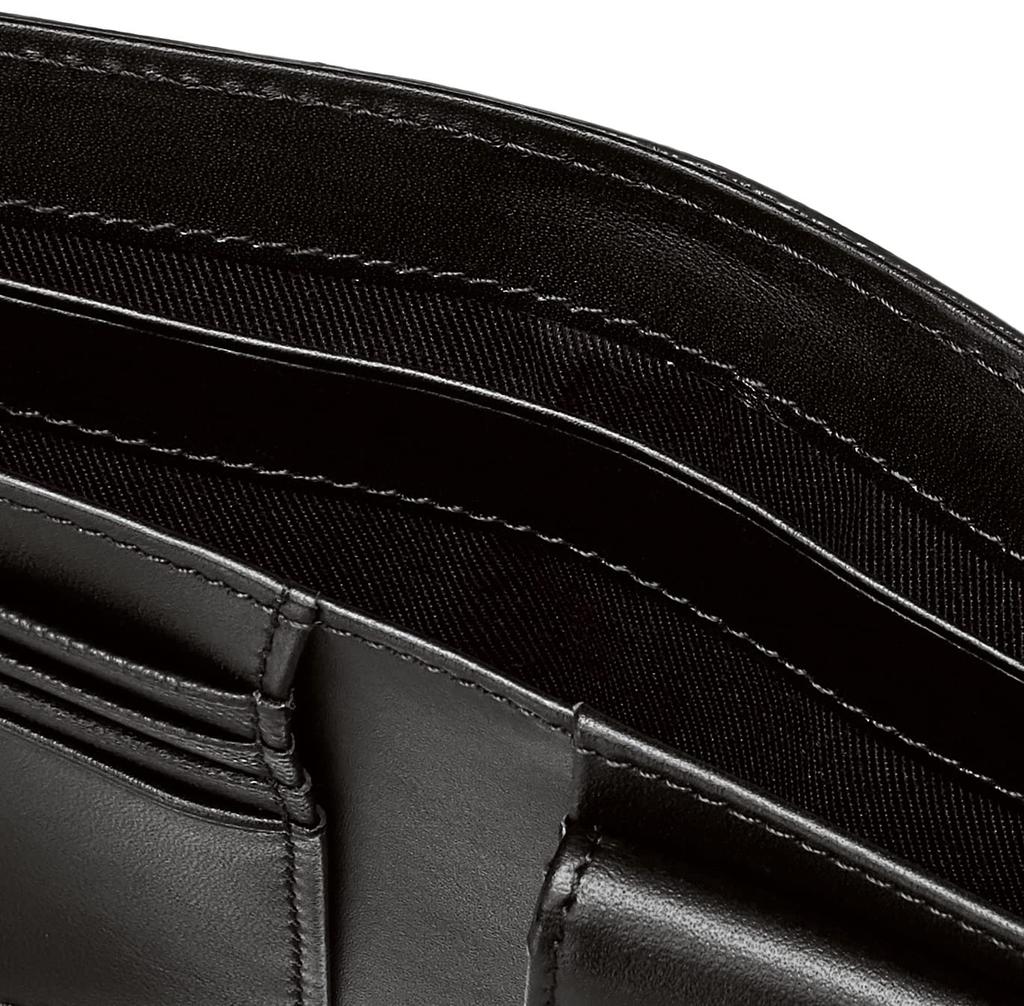 Katharine Hamnett London PRISM Bifold Wallet, Premium Japanese Cow Leather with Prism Embossing, Round Zipper, and Bill Compartment, Black