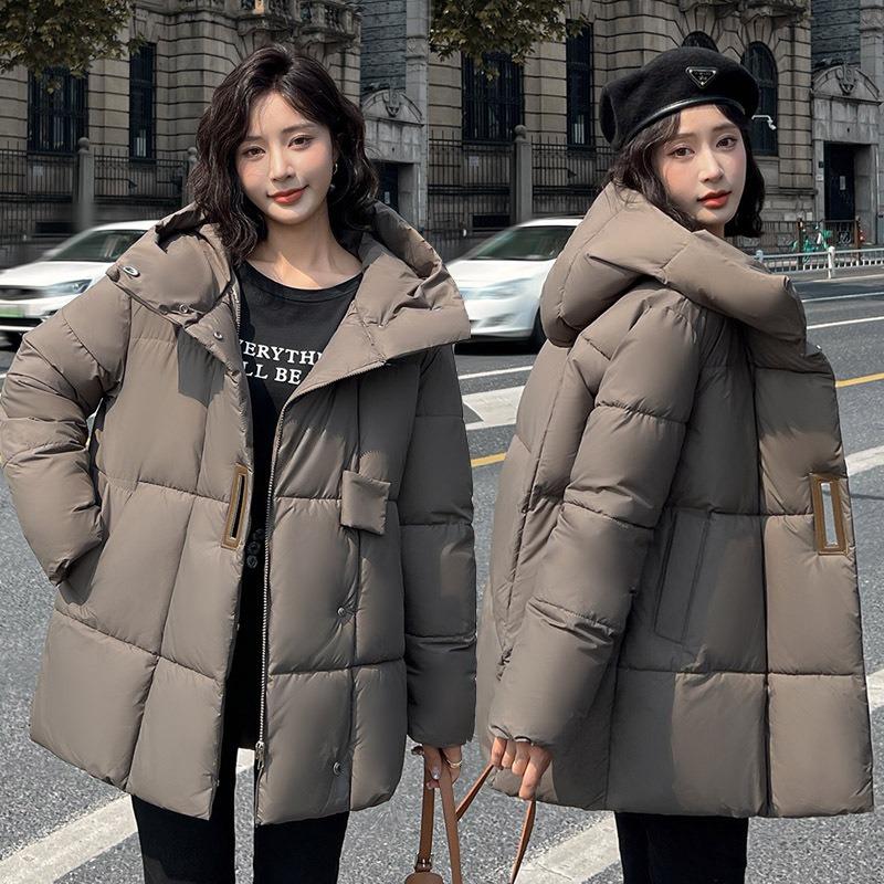Wind Long Down Cotton Clothes Women's Winter New Fashion Thickened Hooded Warm Loose Cotton Jacket