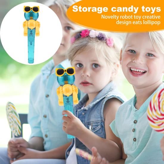 Lollipop Holder Toy Dinosaur Shape Lollipop Case Novelty Eat Lollipop Robot Toy Fun Lollipop Holder Gift for Kids Children