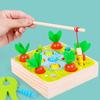 Toys Carrot Montessori Harvest Toddler Shaped Matching Game Fishing Wooden Skill