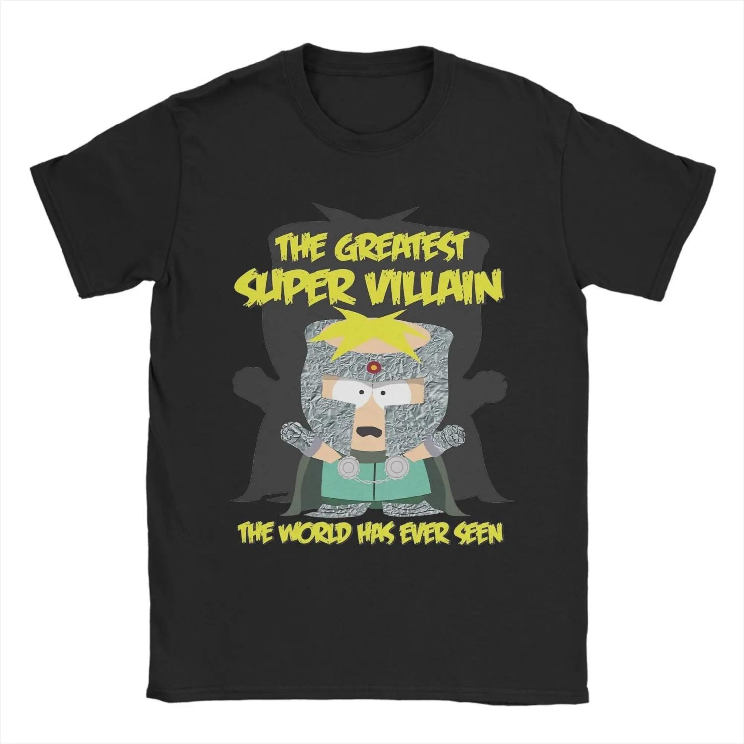 

Souths Parks Professor Chaos Super Villain T-Shirt Unisex Cotton Clothing Kawaii Round Neck Short Sleeve S чёрный