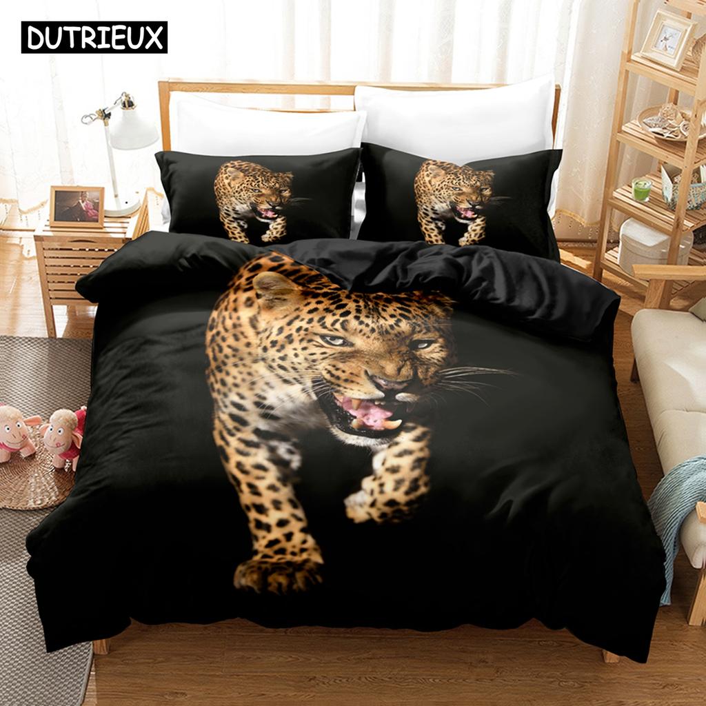Set Biancheria da Letto 3D Il Leopardo Set Copripiumino Con Federe Letto Singolo Matrimoniale Queen King Biancheria da Letto