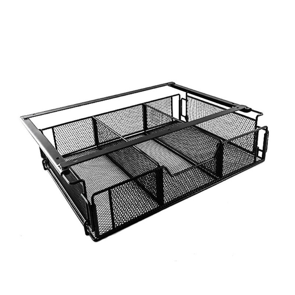 

Space Saving Desktop Organizer Slide-Out Desk Hanging Tray Convenient Under Desk Drawer Office чёрный