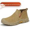 Men's Steel Toe Slip-On Suede Safety Shoes - Anti-Smash, Anti-Puncture, Ideal for Summer Welders