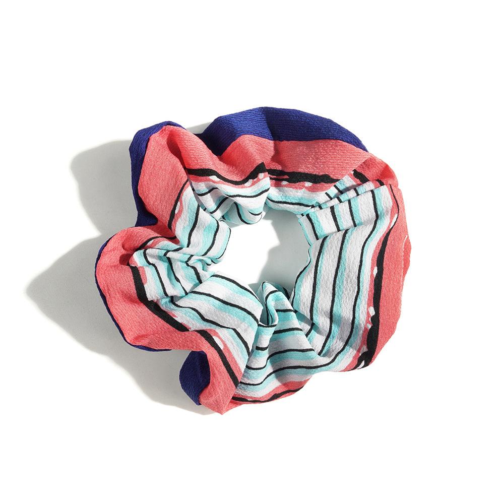 Leopard Print Hair Band Bohemian Large Intestine Band Small Fresh Commuter Rubber Band Flower Print Head Band Head Rope