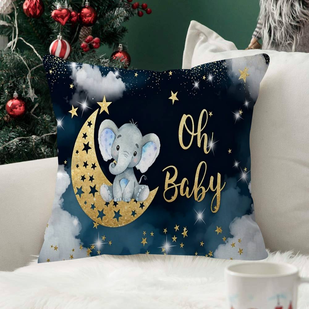 Elephant Baby Shower Pillow Cushion Cover Pillowcase Living Room Sofa Home decorative pillowcase