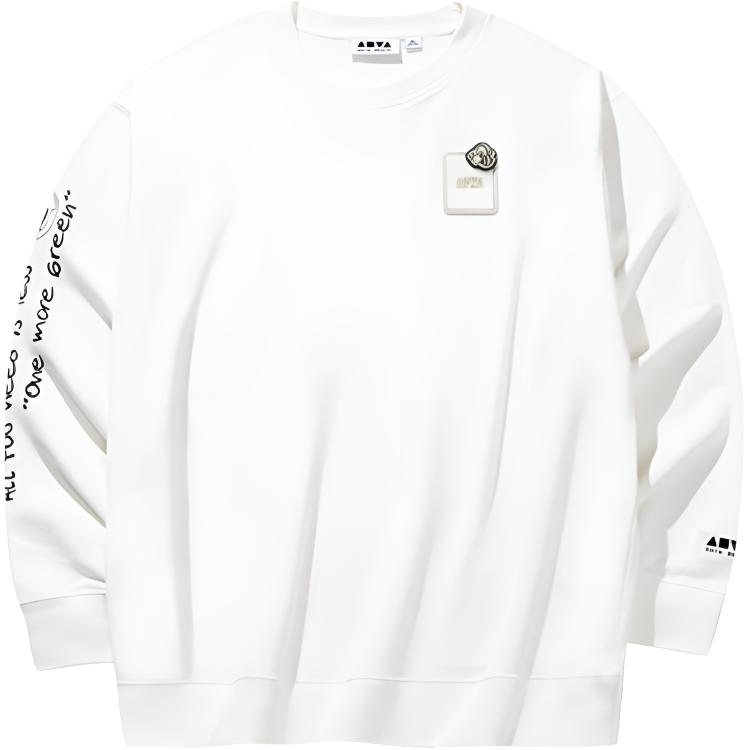 

Anta Удобная повседневная толстовка с круглым вырезом и буквенным принтом, мужская толстовка цвета слоновой кости 172438706-1 L