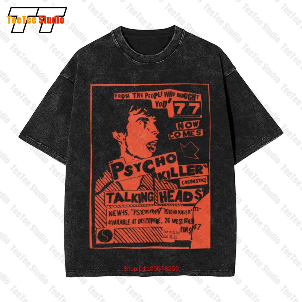 Talking Heads American Rock Band Psycho Killer Poster Vintage Oversized TShirt TS S