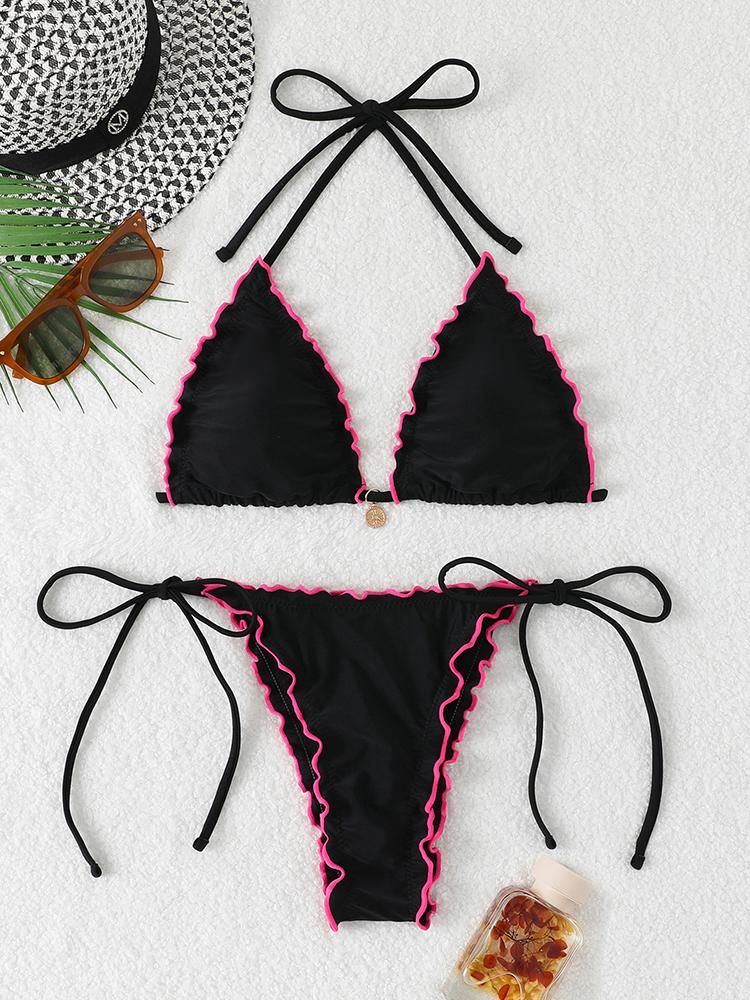 Sexy Triangle Micro Bikini 2026 Women Swimsuit Two-pieces Swimwear for Female Beach Wear Lace Up Bikinis Sets Thong Bathing Suit