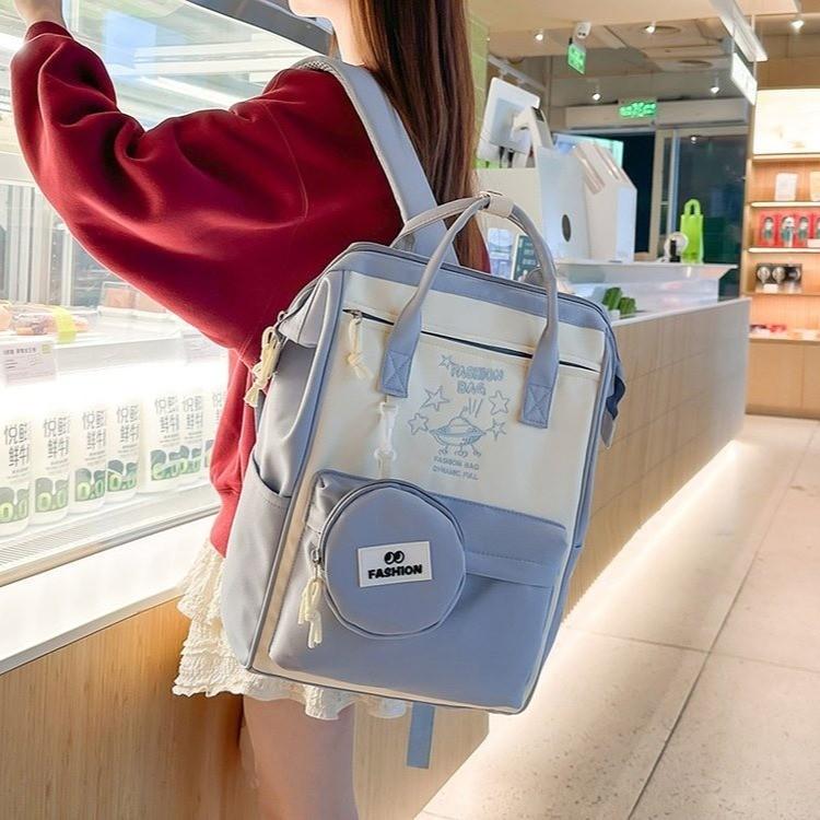 Urban Minimalist Nylon Travel Backpack For Moms And Students With Laptop Compartment