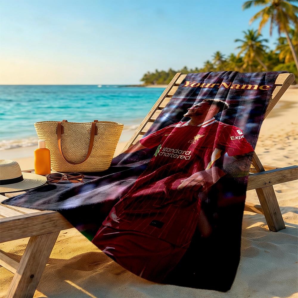 Liverpool Personalized Text Beach Towel Super Soft & Absorbent Suitable for Sports Travel Swimming Yoga Bathroom Beach And Pool