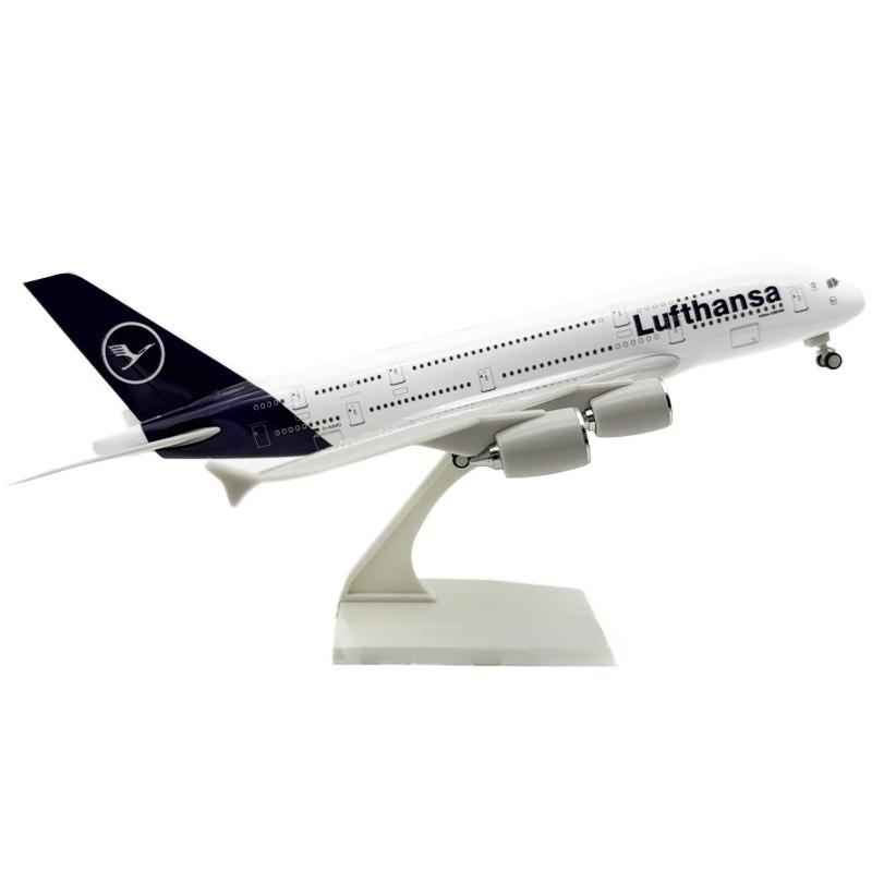 

Toy Kids 30CM Aircraft Model A380 New Lufthansa Airlines 380 with Wheels Resin Plane Model Airplane Collection Gift белый/синий