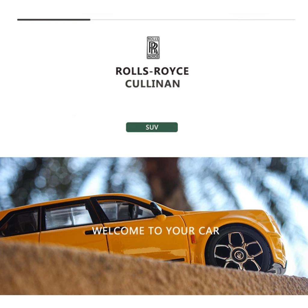 Large Size 1/20 Rolls Royce SUV Cullinan Alloy Luxy Car Model Diecast Metal Toy Vehicles Car Model Sound and Light Children Gift