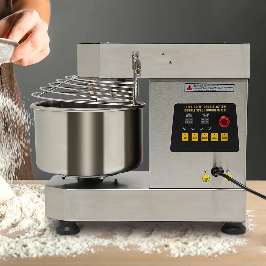 750W Electric Kitchen Mixer, Commercial, Stainless Steel Bowl with Safety Guard, 10L/2.6 Gallon Stand Mixer, Baking Equipment