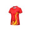 Li Ning Starry Voyage Creative West Lake Element Quick-Dry Cool Competition Short Sleeve T-Shirt Men Tops Crimson AAYS256-1
