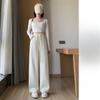 Spring and Autumn New High Waist Loose Straight Casual Skinny Wide Leg Pants