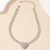 Versatile Heart Pendant Winter Necklace Female Internet Celebrity Collarbone Chain