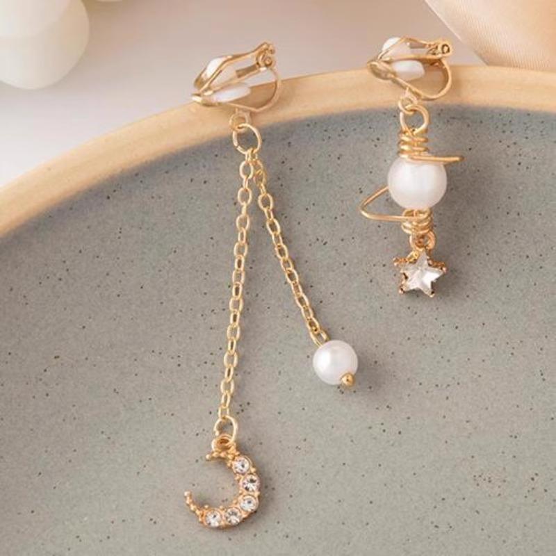 Enkle og øreløse dame øreklips, High-end følelse, Nisjedesignfølelse, Perleøredobber Smykker, Allsidige temperamentøredobber