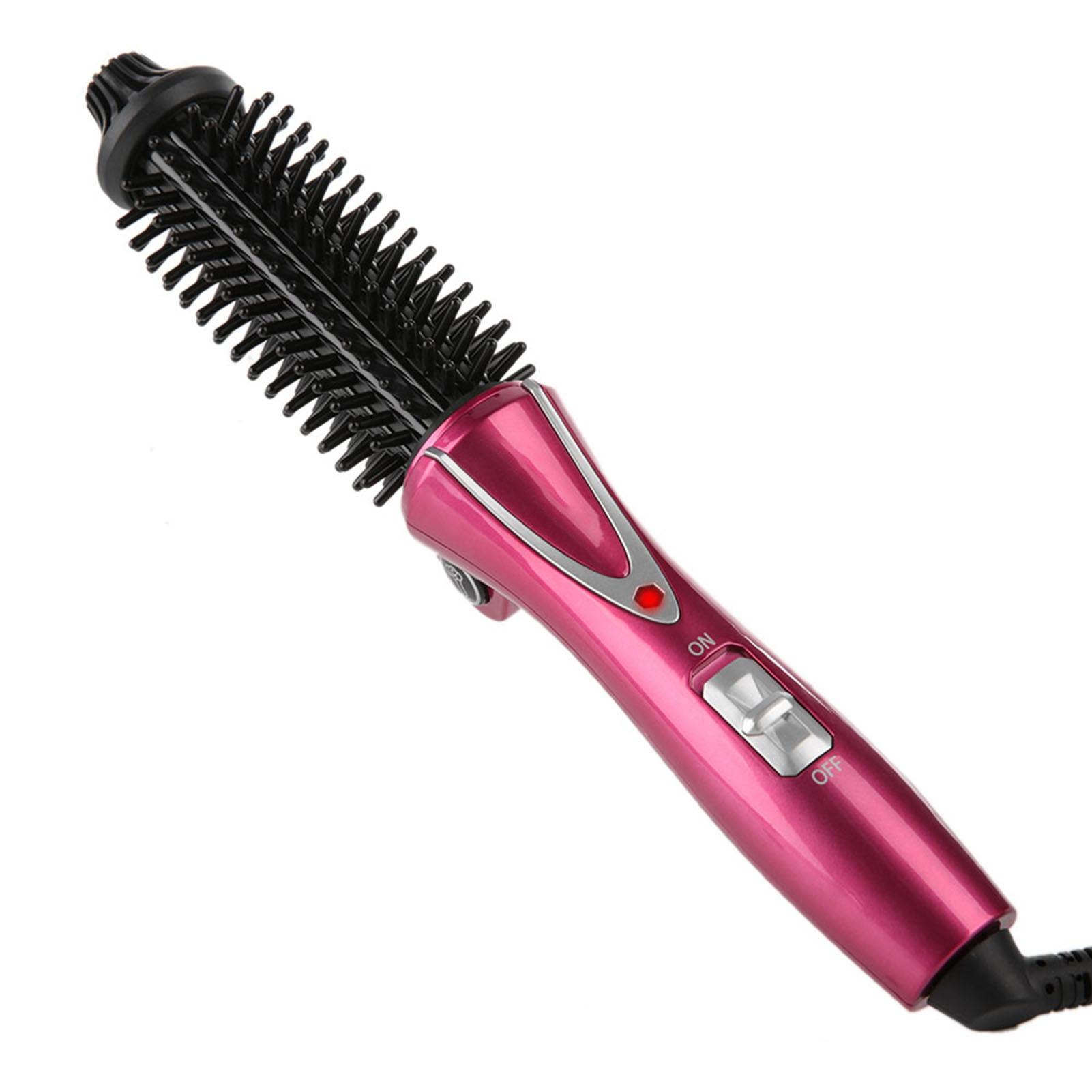 

Electric Folding Hair Curler Comb Brush Portable Hair Dressing Beauty Tool Red wine US 110-240V