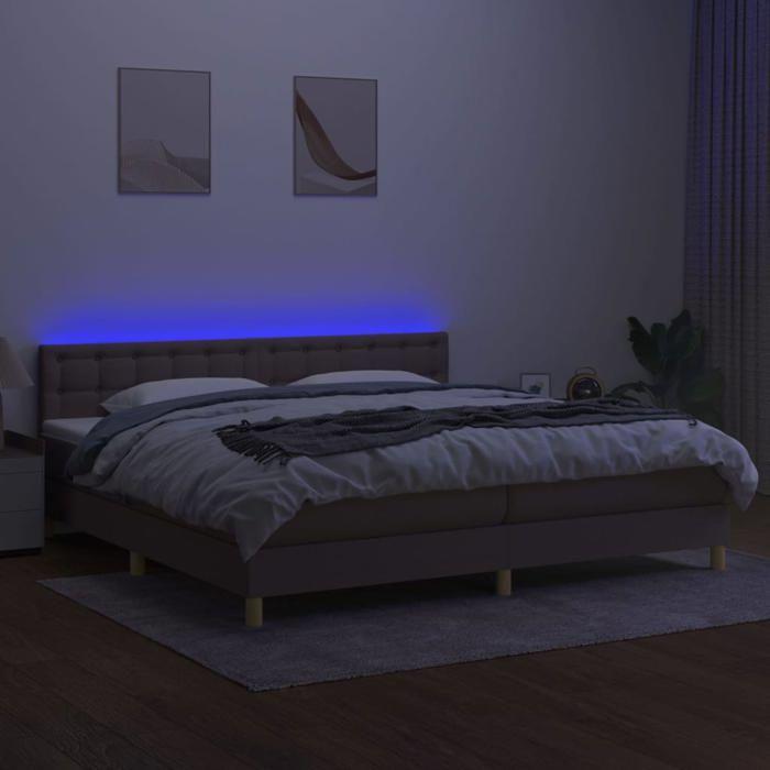 Maison Exclusive - Sommier à lattes de lit et matelas et LED Taupe 200x200cm Tissu
