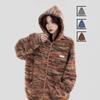 Women's Autumn/Winter Striped Hooded Sweater Coat - Loose Casual Knit Cardigan