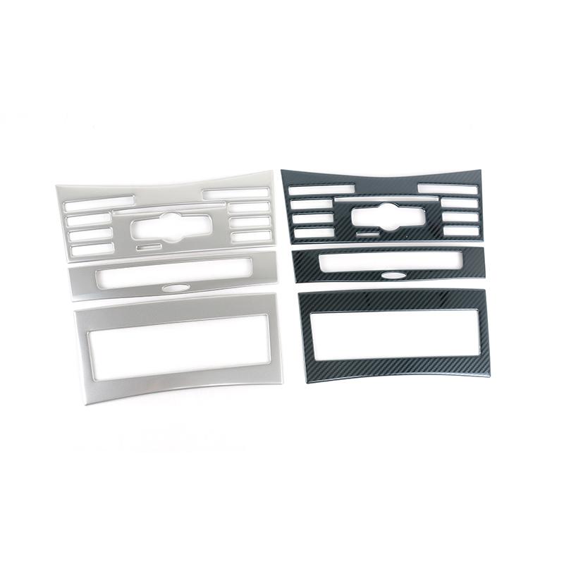 Carbon Fiber Color Car Console Air Condition CD Button Panel Frame Trim For Mercedes Benz E Class W212 2014-2015 Accessories
