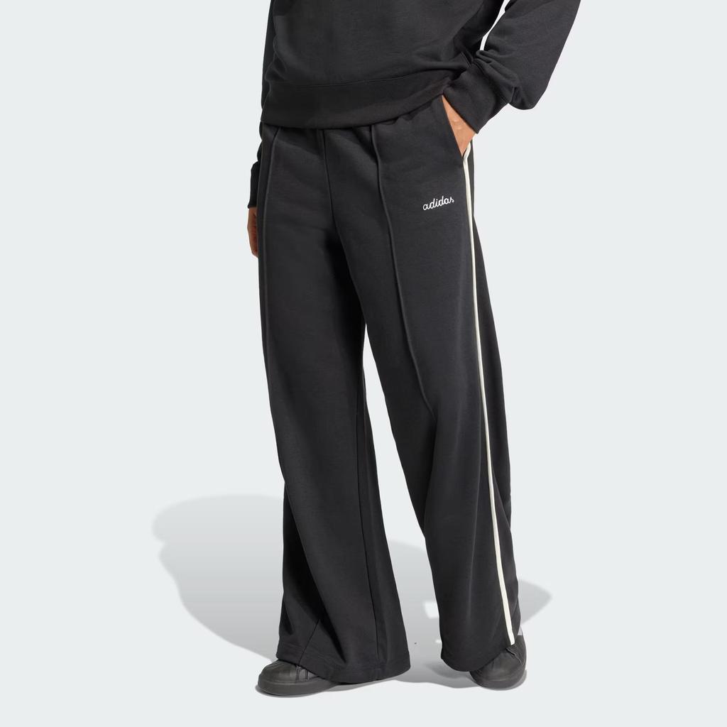 Adidas Women Essentials French Terry High Waist Open Hem Track Pants Core Black KC3933