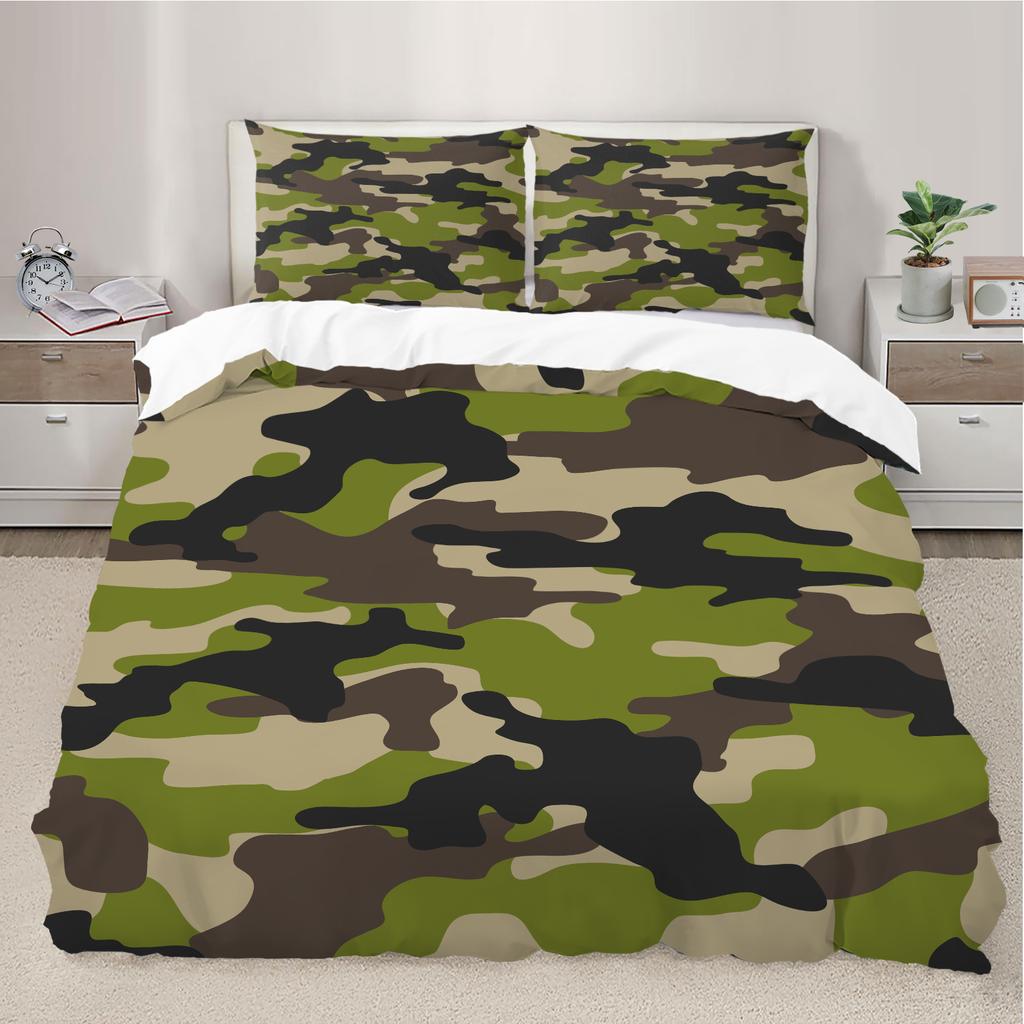 Camouflage Print Bedding Set Military Style Duvet Cover Set No Filler Soft Comfortable Fabric Ideal Home Bedroom Decorations