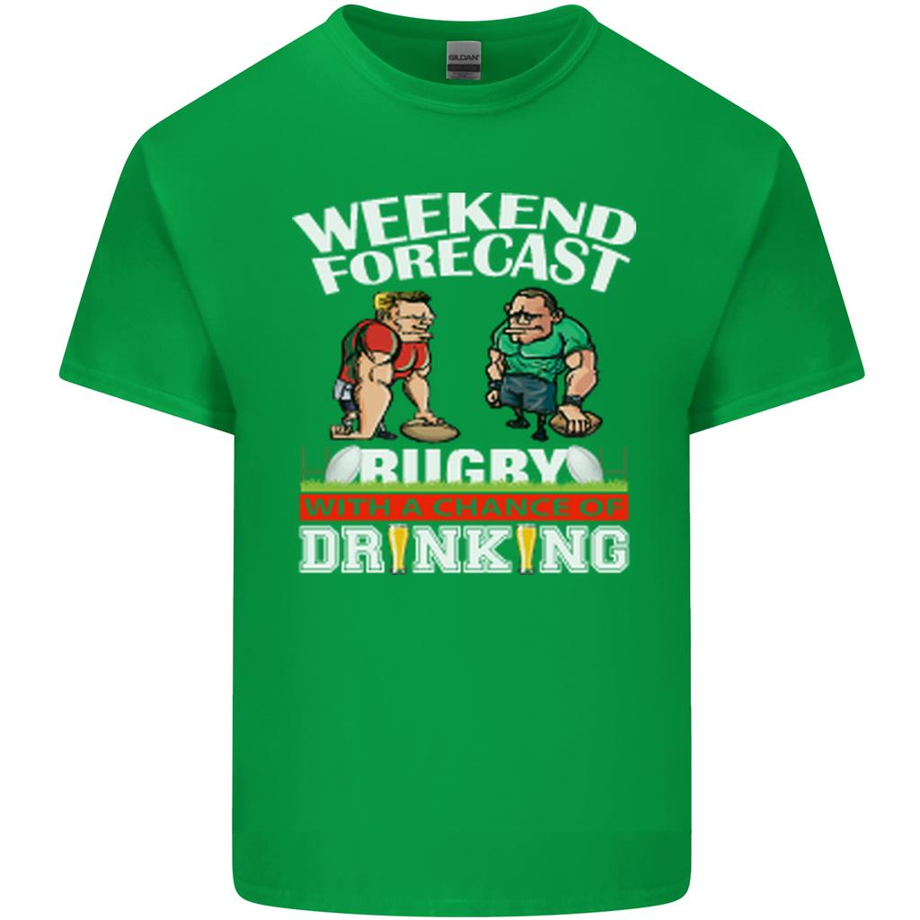Weekend Forecast Rugby Funny Beer Alcohol Unisexs Light Cotton TShirt