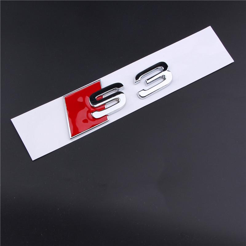 3D Metal Badge Stickers For S2 S line S3 S4 S5 S6 S7 S8 RS3 RS4 RS5 RS6 RS7 RS8 Car Logo Emblem Trunk Decoration Accessories AX2s38