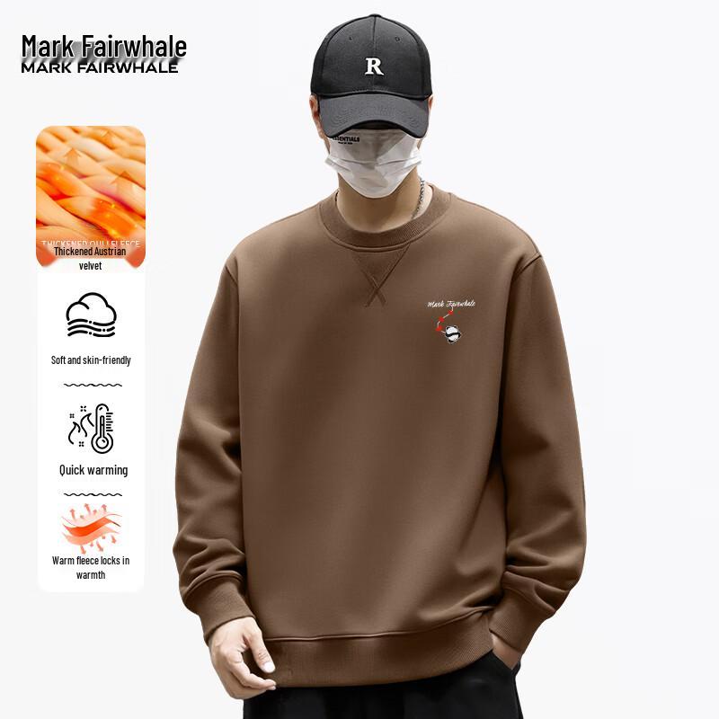 Mark Hua Fei Men's Fleece-Lined Crew Neck Sweatshirt