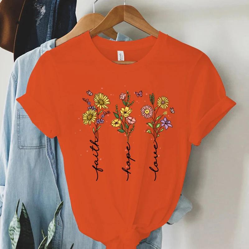 Faith Hope Love Vintage Boho TShirts Women Christian Tshirts Short Sleeve Trendy Tee Shirt Tops Women Religious Faith T Shirts