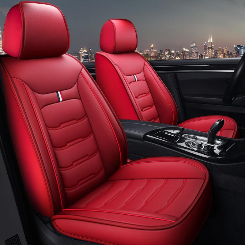 5-Seat Standard Car Seat Cover Set, Premium Faux Leather Seat Protector, New Fashion Car Interior Additions, Universal for All Seasons