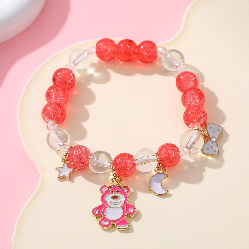 Sanrio Cinnamoroll Crystal Beaded Bracelet - Handmade Cartoon Gift for Female Students, Friends, and Couples.