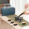 Coarse Pottery Chinese Tea Set with Travel Bag
