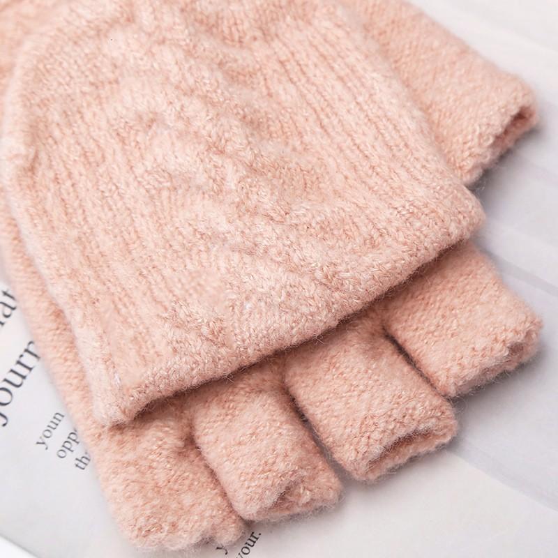 2025 Embroidered Gloves, New Style, Student Gloves, Cashmere Half Finger Gloves, Flip Gloves, Couple Knitted Gloves, Jacquard Warm Gloves