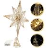 Lighted Christmas Tree Topper Glowing Star Decoration Xmas Tree Top Lighted Star Decor Holiday Ornament Christmas Decoration