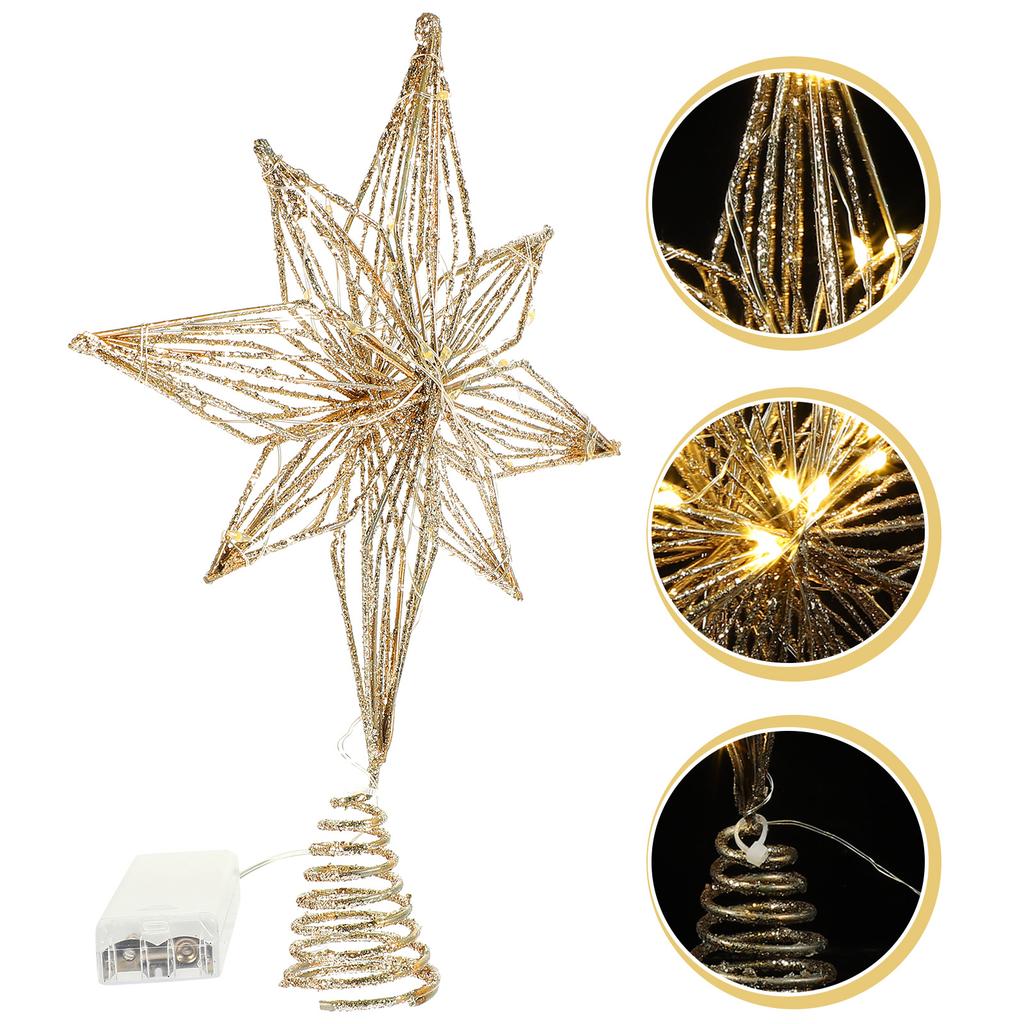 Lighted Christmas Tree Topper Glowing Star Decoration Xmas Tree Top Lighted Star Decor Holiday Ornament Christmas Decoration