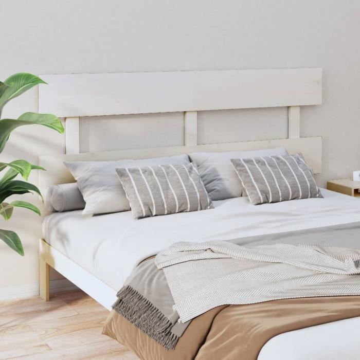 VidaXL Headboard White 164x3x81 Cm Solid Pine Wood 819081