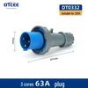 IP67 Three-Phase Industrial Plug Socket: 63A/125A, Waterproof, Aviation Plug, Male-Female, 3/4/5 Core.