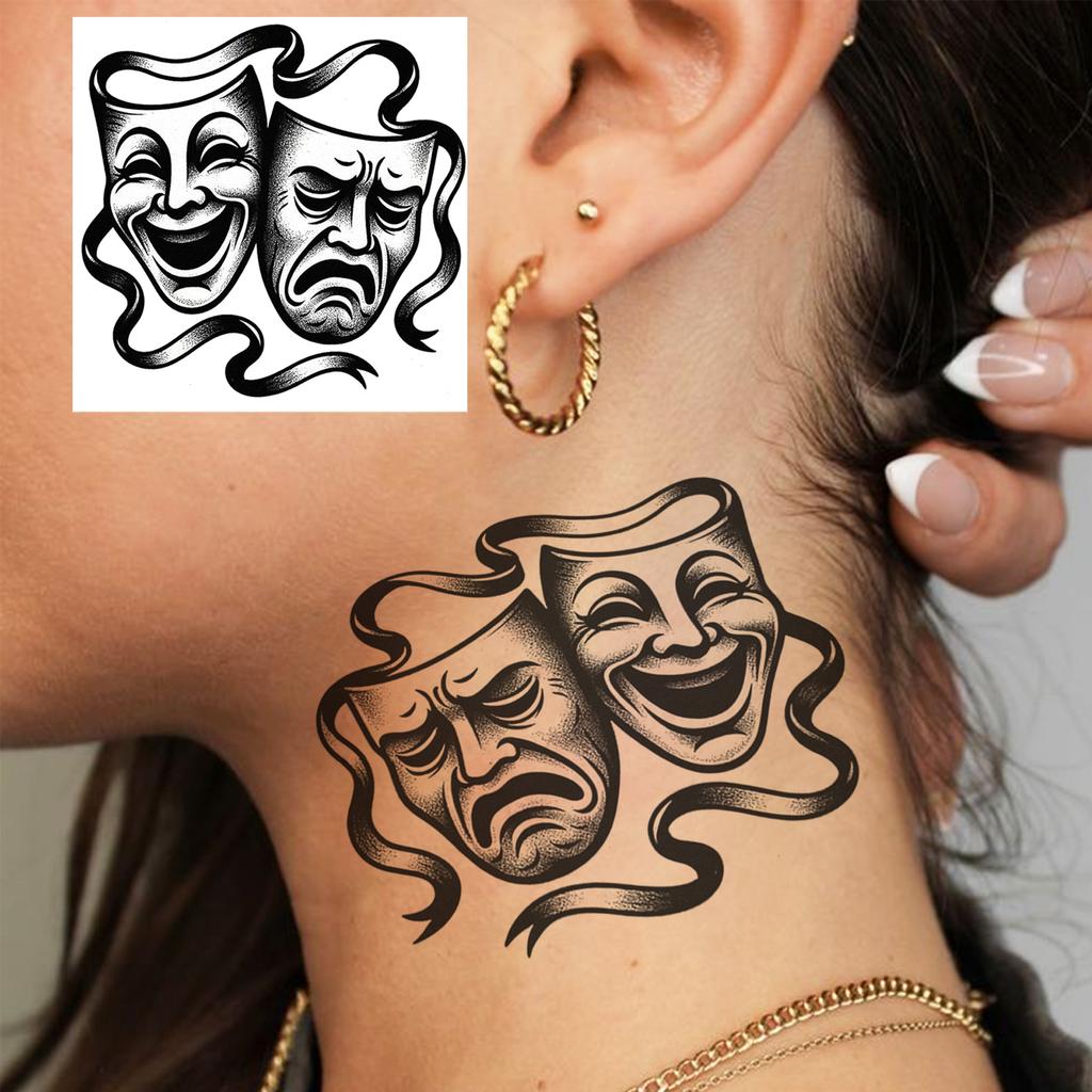 1 Sheet Graffiti Anchor Compass Temporary Tattoos For Adults Hands Necks Ankle, Fake Tattoo Stickers Waterproof Realistic Tatoos
