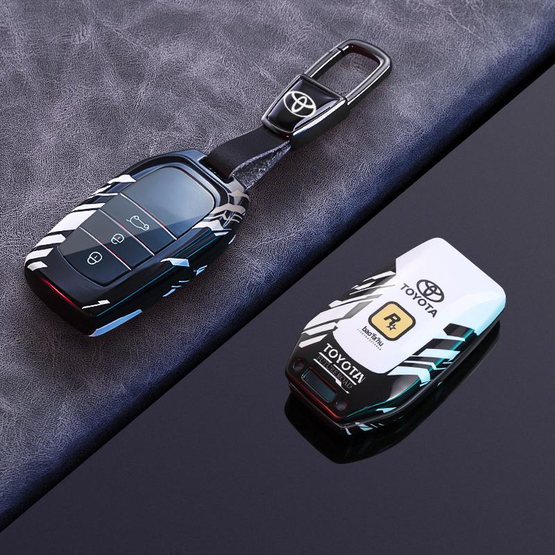 DKBMUE1 ABS Alloy Car Key Case Cover Protect Shell Bag For Toyota Land Cruiser Prado Crown  Yaris Cross Hilux Innova Fortuner Camry