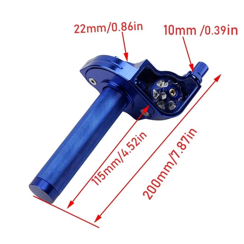 For ATV Quad Bike Motocross Moped Scooter Bike CNC Aluminum Parts 7/8" 22mm Universal Motorcycle Accelerator Throttle Twist Grip,Blue.