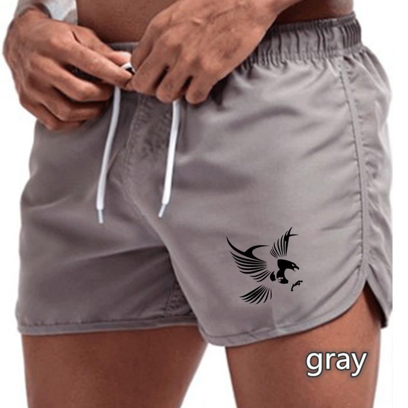 2025 Summer New Men's Quick-Drying Swim Trunks Sports Pants Swimwear Beach Shorts Jogging Shorts Sports Creative Eagle Pattern Print
