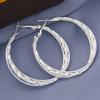 Luxury 5cm Silver Color Round Hoop Earrings For Women Charm Wedding Engagement Gift  Jewelry Accessories Christmas Gift
