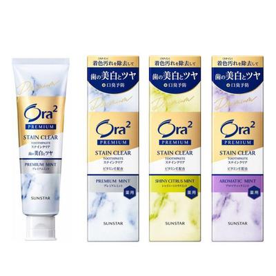 Sunstar Ora2 Premium Bělící zubní pasta Stain Clear Pasta Premium Mint  Shiny Citrus Mint   Aromatická máta 100g